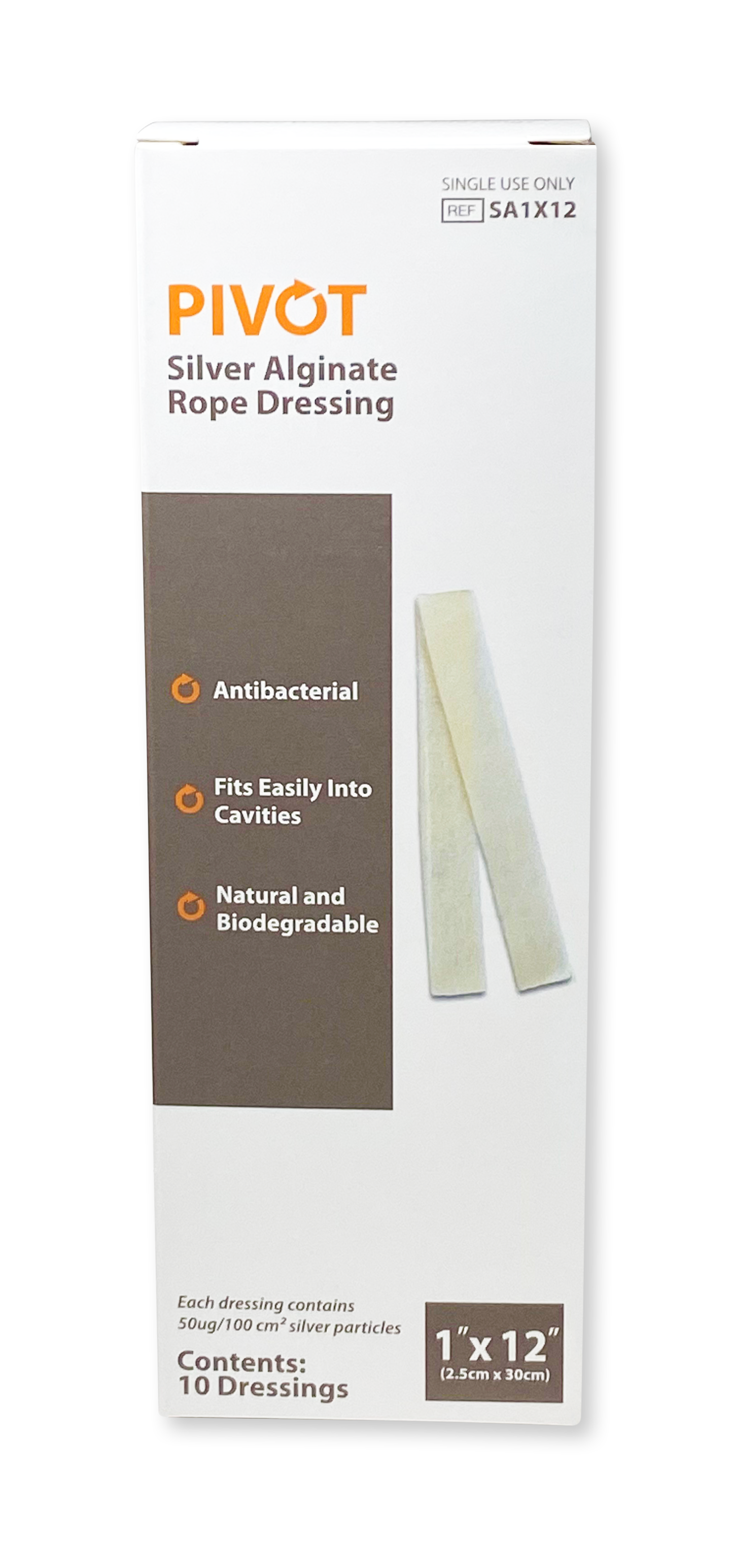 Silver Calcium Alginate Dressing 1"X 12"