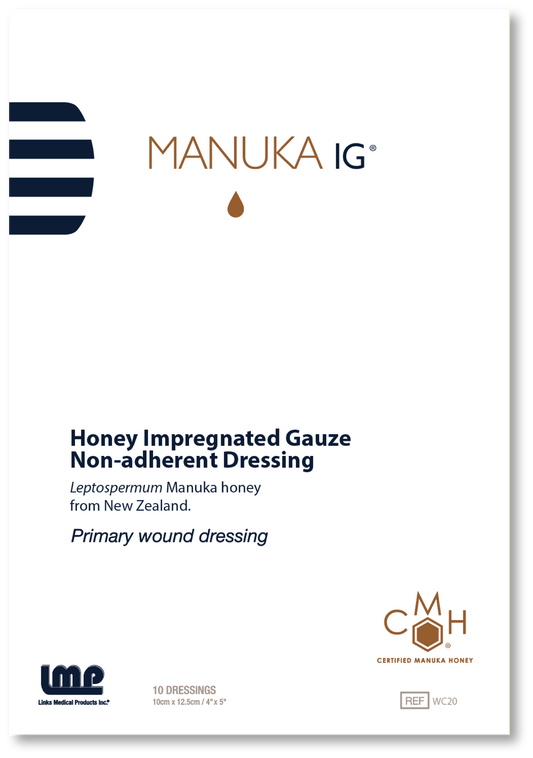 Manuka Honey Impregnated Gauze Dressing 4"X 5"