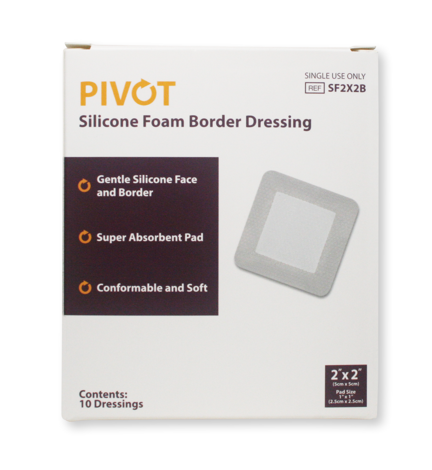 Silicone Foam Bordered Dressing 6"X 6"