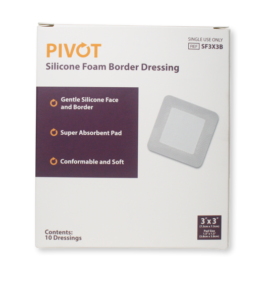 Silicone Foam Bordered Dressing 3"X 3"