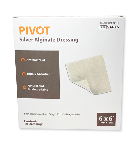 Silver Calcium Alginate Dressing 6"X 6"